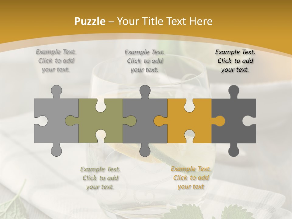 Cold Drink Close Up Lemon Slices PowerPoint Template