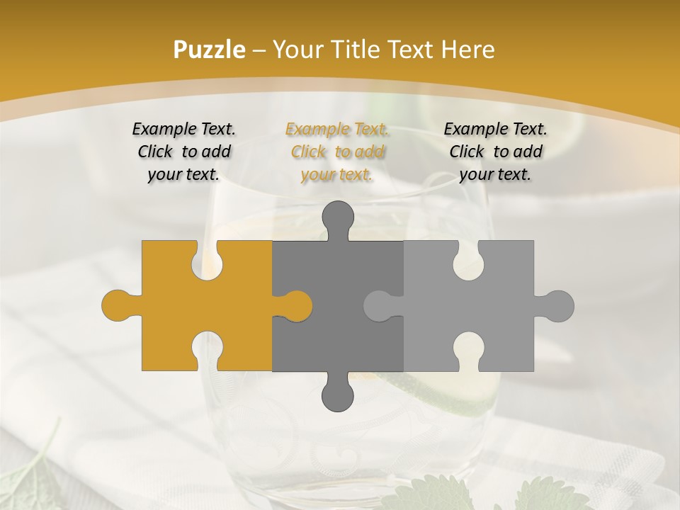 Cold Drink Close Up Lemon Slices PowerPoint Template