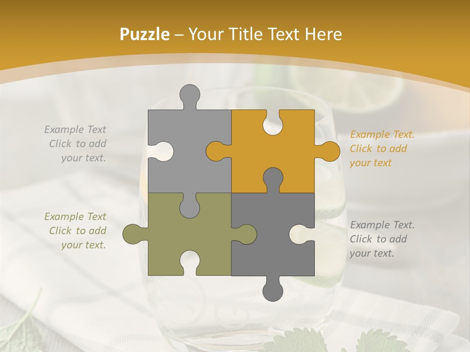 Cold Drink Close Up Lemon Slices PowerPoint Template