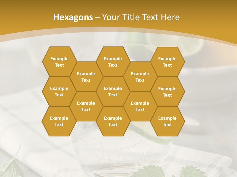 Cold Drink Close Up Lemon Slices PowerPoint Template