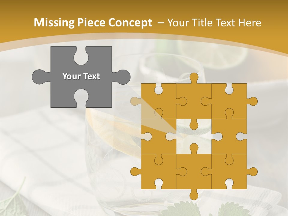 Cold Drink Close Up Lemon Slices PowerPoint Template