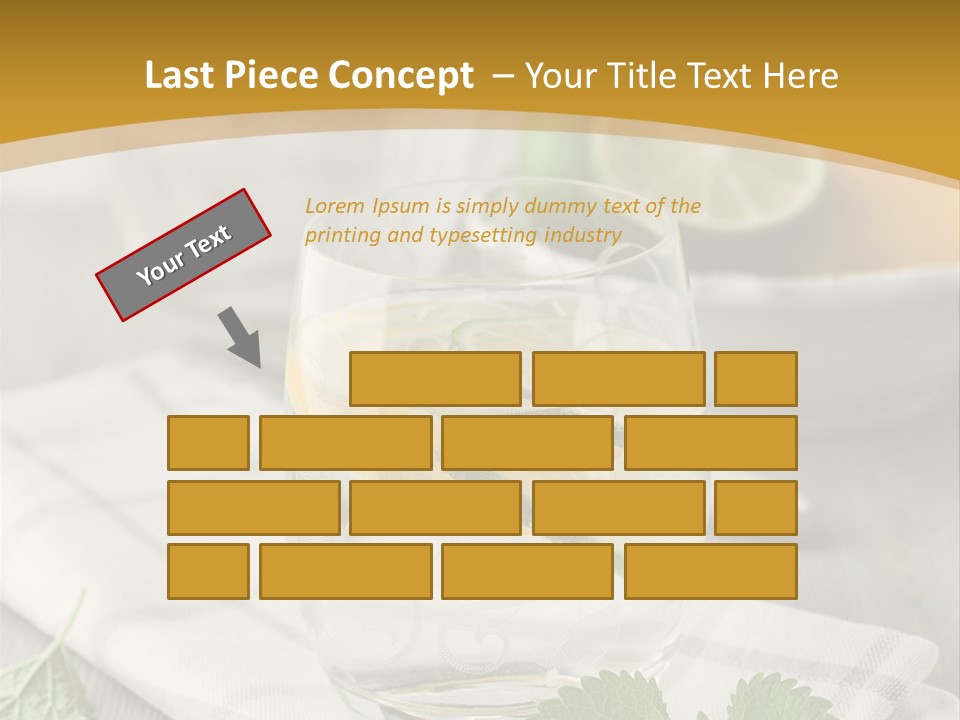 Cold Drink Close Up Lemon Slices PowerPoint Template