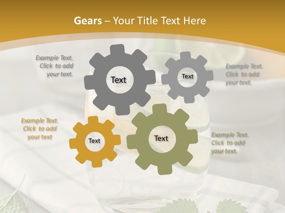 Cold Drink Close Up Lemon Slices PowerPoint Template