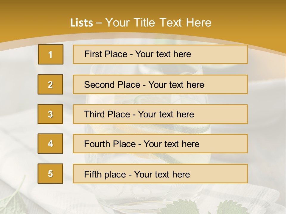 Cold Drink Close Up Lemon Slices PowerPoint Template