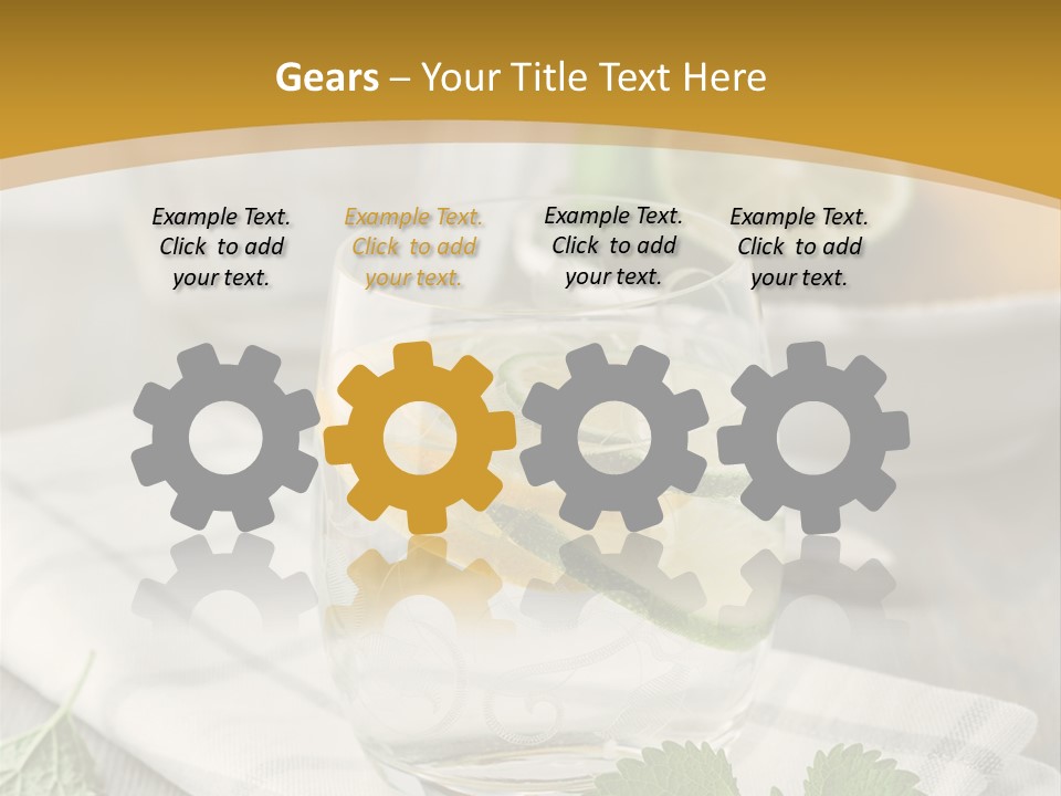 Cold Drink Close Up Lemon Slices PowerPoint Template