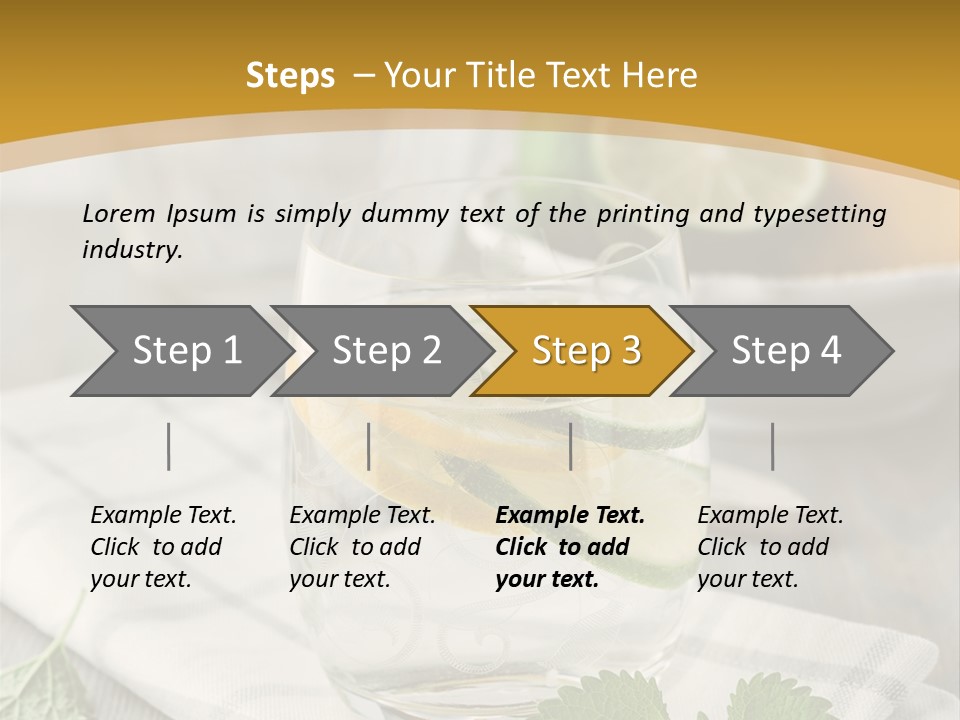 Cold Drink Close Up Lemon Slices PowerPoint Template