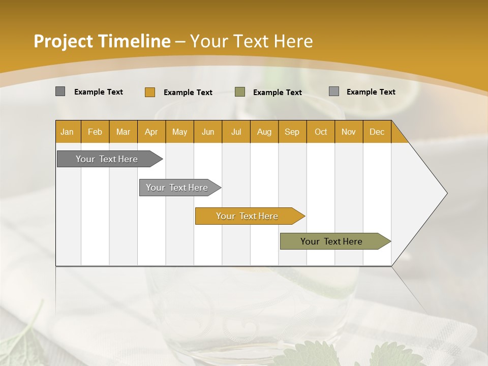 Cold Drink Close Up Lemon Slices PowerPoint Template