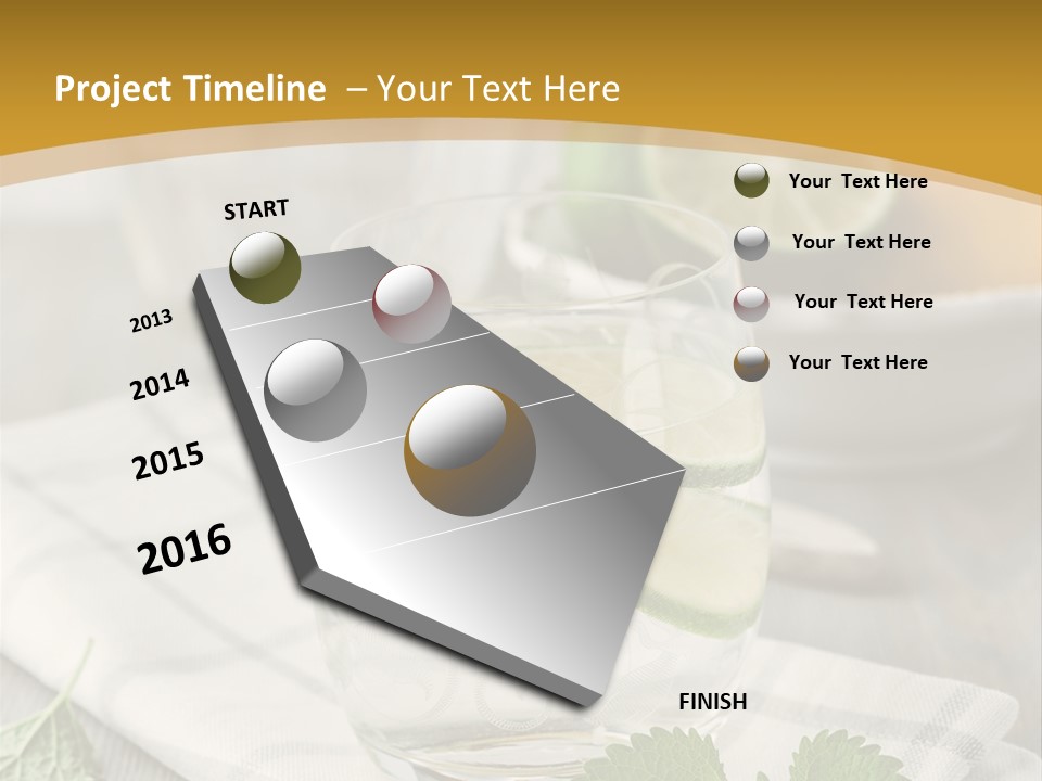 Cold Drink Close Up Lemon Slices PowerPoint Template