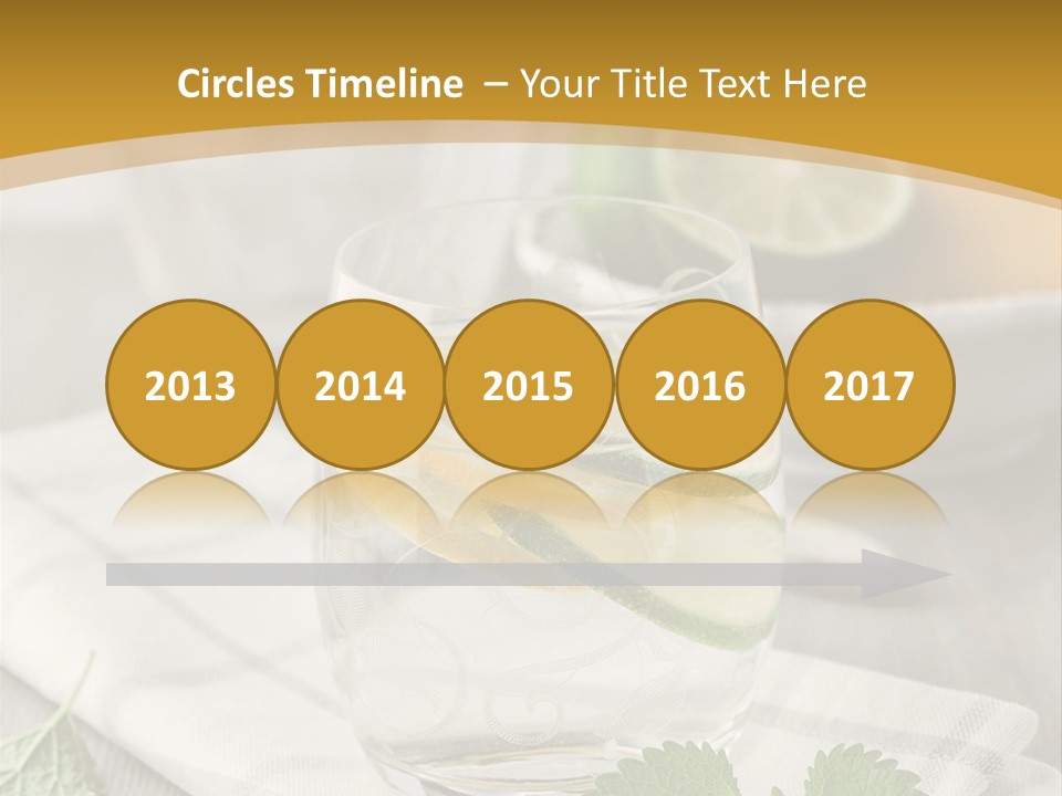 Cold Drink Close Up Lemon Slices PowerPoint Template