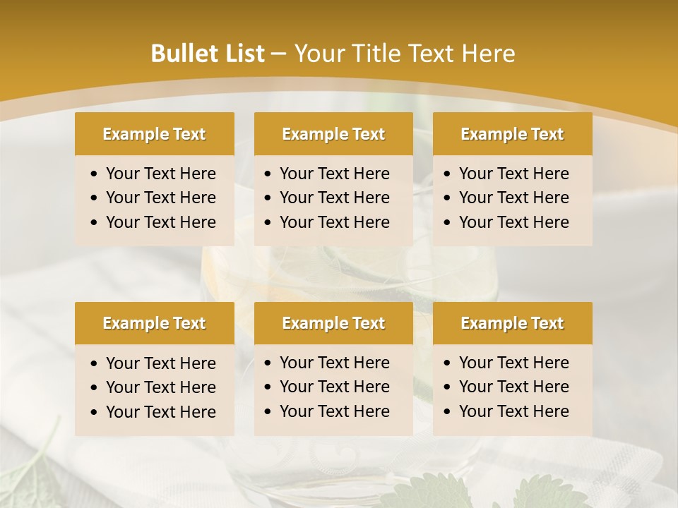 Cold Drink Close Up Lemon Slices PowerPoint Template