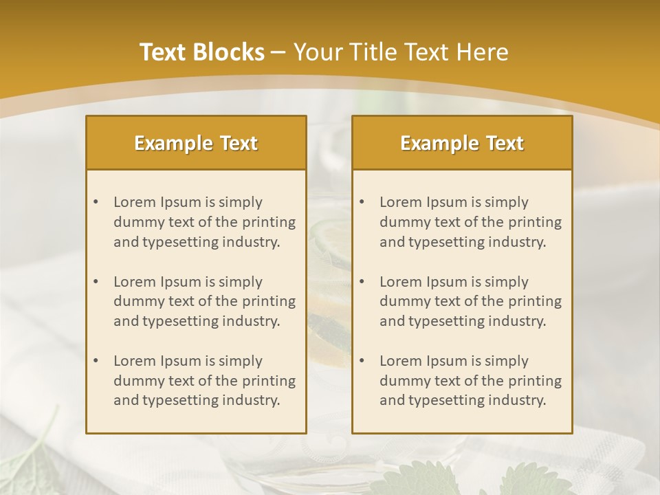 Cold Drink Close Up Lemon Slices PowerPoint Template
