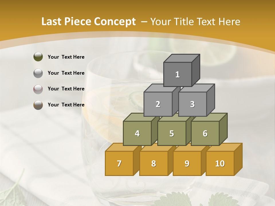 Cold Drink Close Up Lemon Slices PowerPoint Template