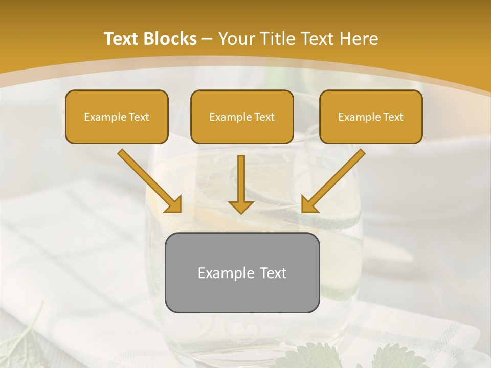 Cold Drink Close Up Lemon Slices PowerPoint Template