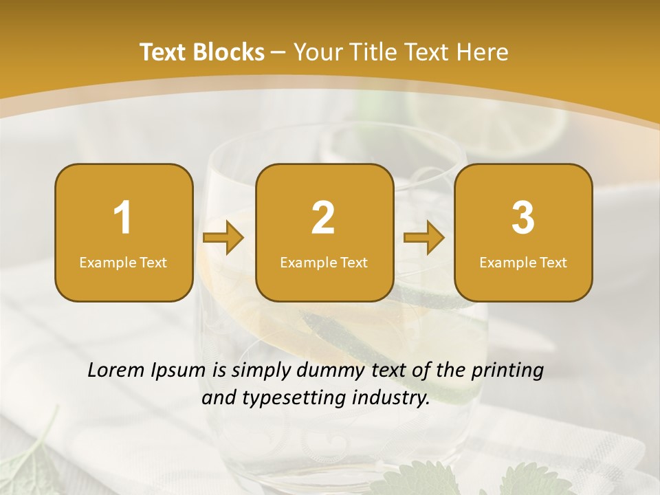 Cold Drink Close Up Lemon Slices PowerPoint Template