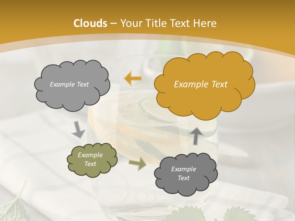 Cold Drink Close Up Lemon Slices PowerPoint Template