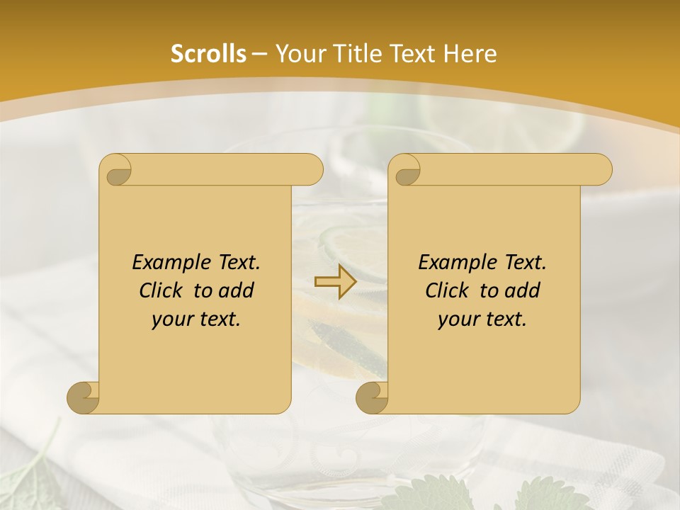 Cold Drink Close Up Lemon Slices PowerPoint Template
