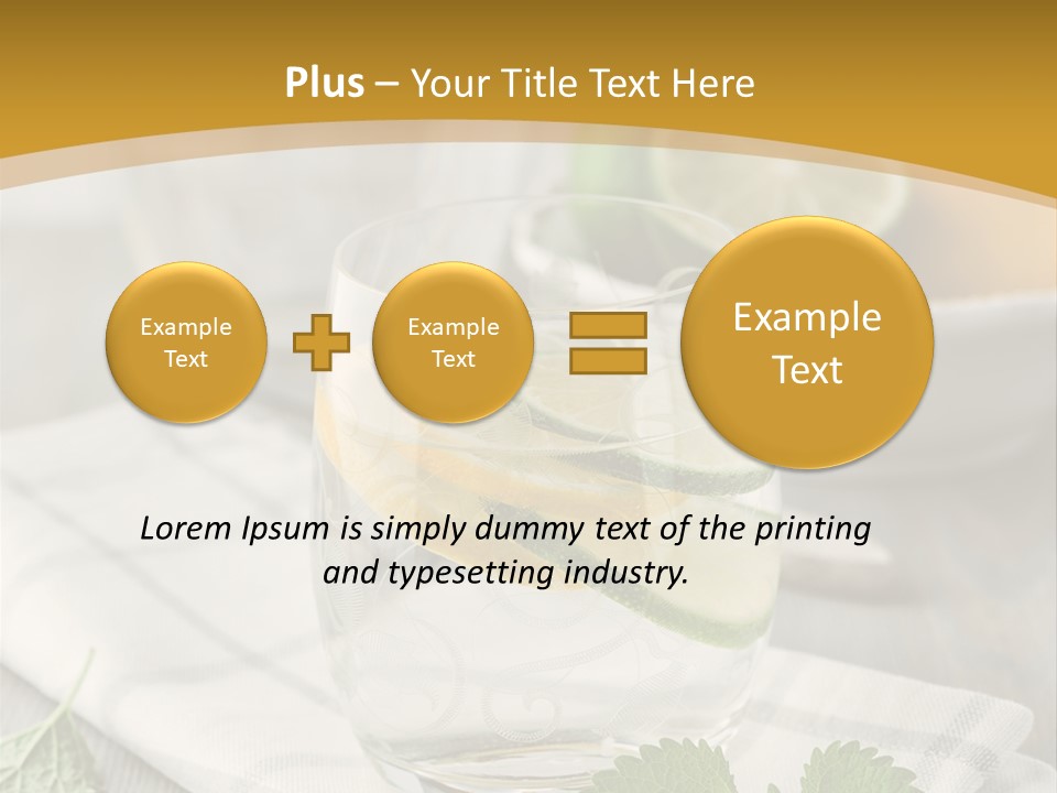Cold Drink Close Up Lemon Slices PowerPoint Template