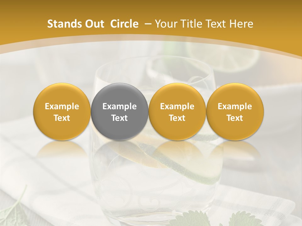 Cold Drink Close Up Lemon Slices PowerPoint Template