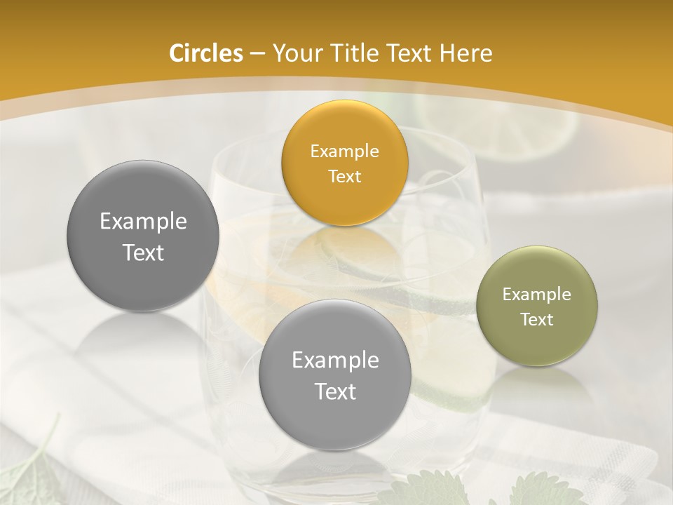 Cold Drink Close Up Lemon Slices PowerPoint Template