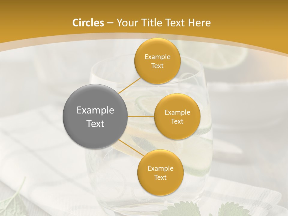 Cold Drink Close Up Lemon Slices PowerPoint Template