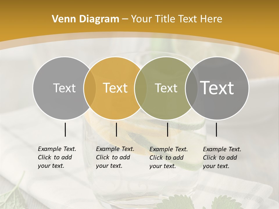 Cold Drink Close Up Lemon Slices PowerPoint Template