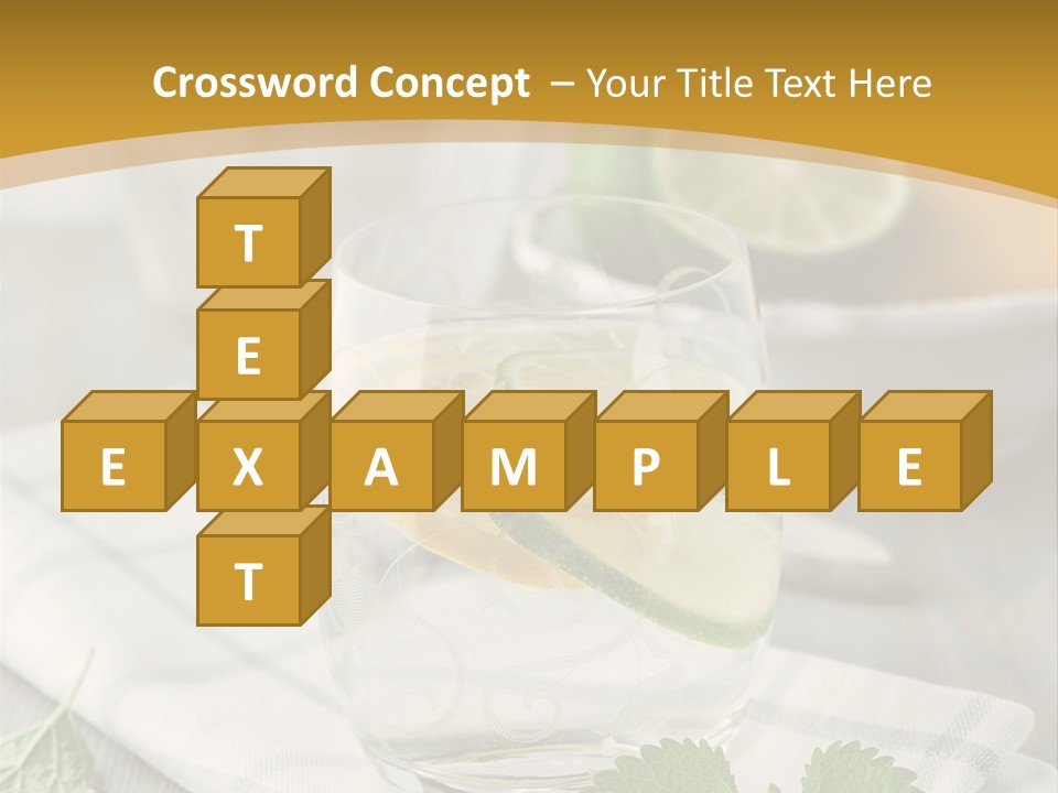 Cold Drink Close Up Lemon Slices PowerPoint Template