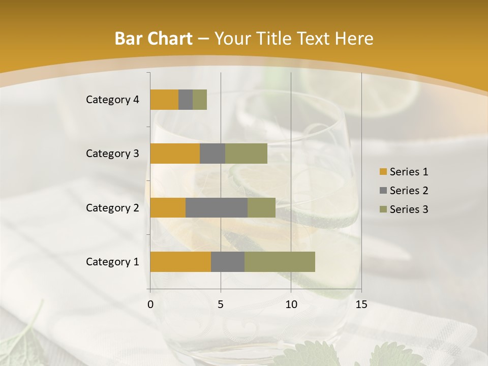 Cold Drink Close Up Lemon Slices PowerPoint Template