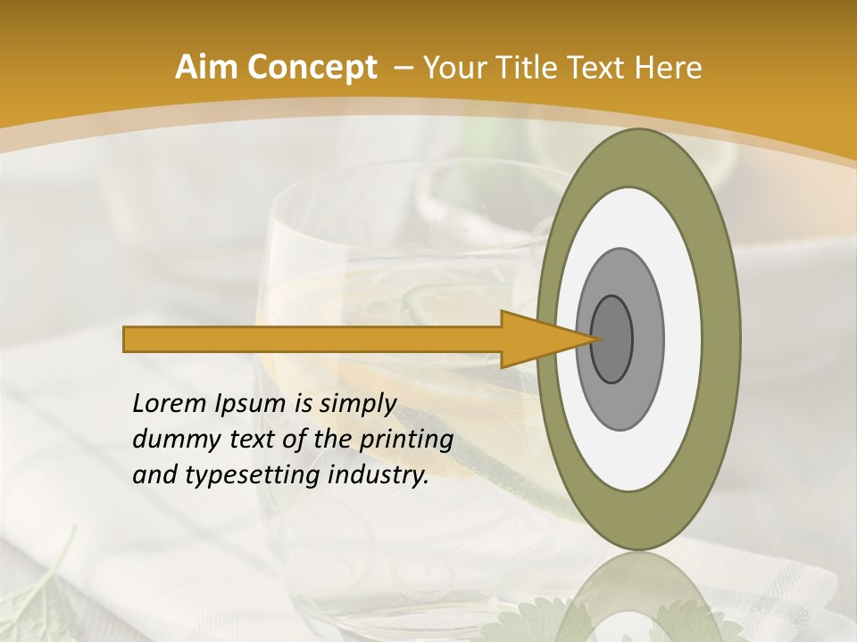 Cold Drink Close Up Lemon Slices PowerPoint Template