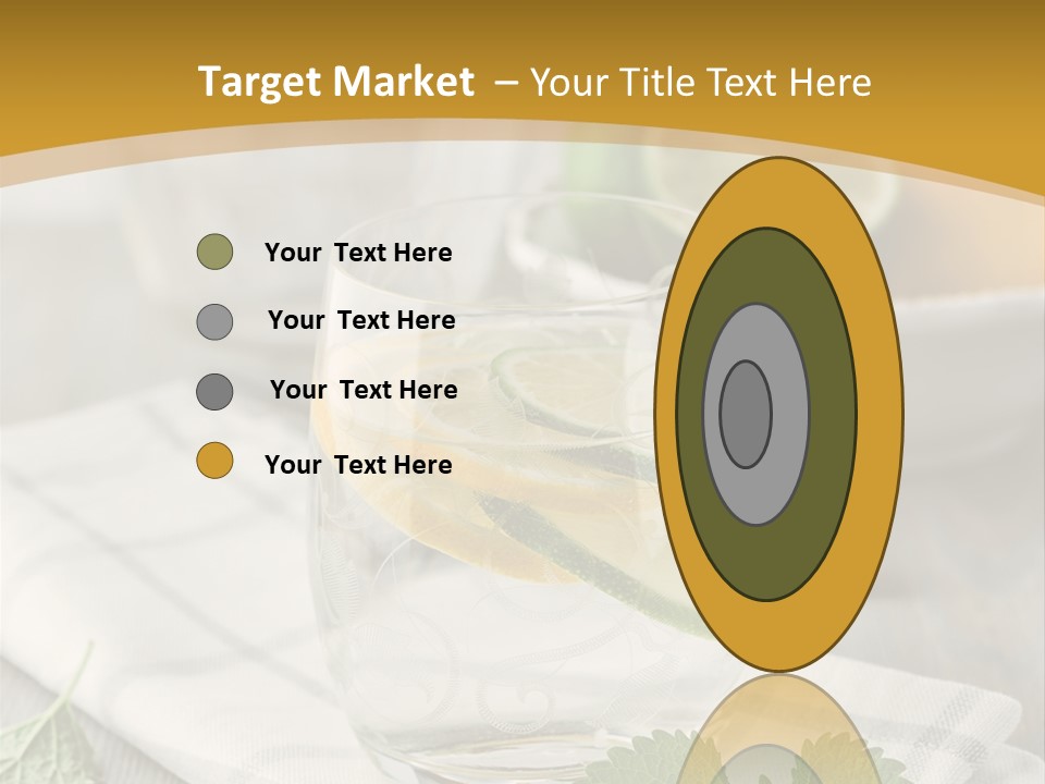 Cold Drink Close Up Lemon Slices PowerPoint Template