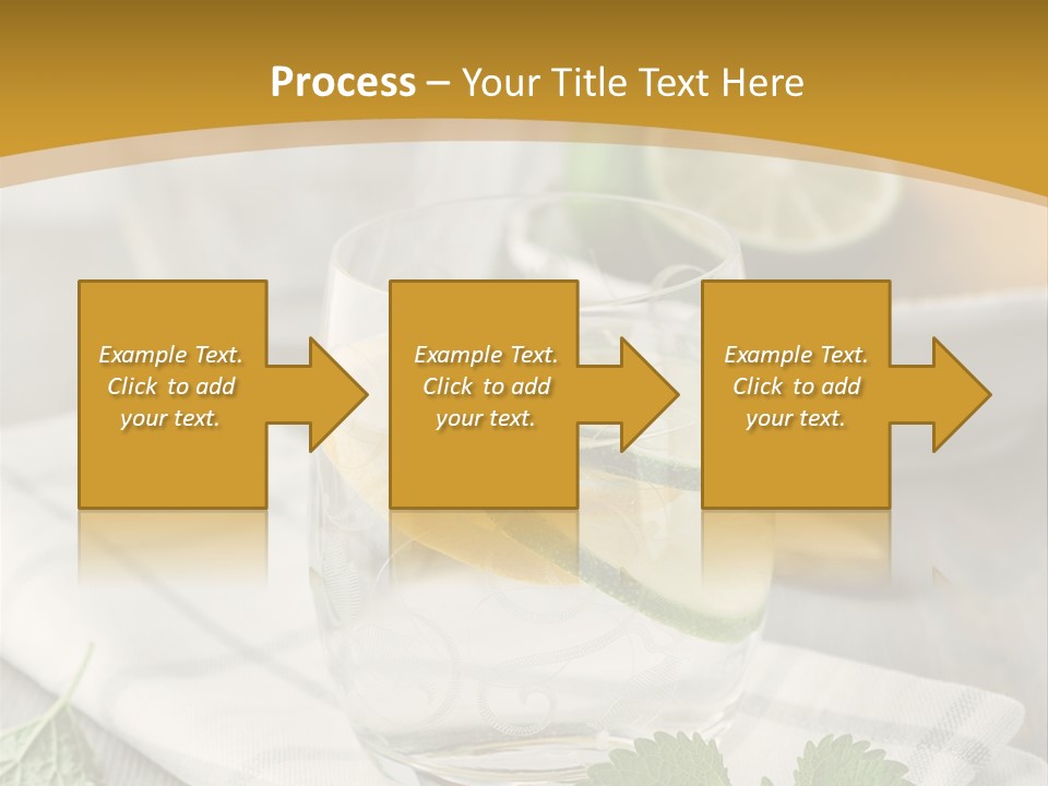 Cold Drink Close Up Lemon Slices PowerPoint Template
