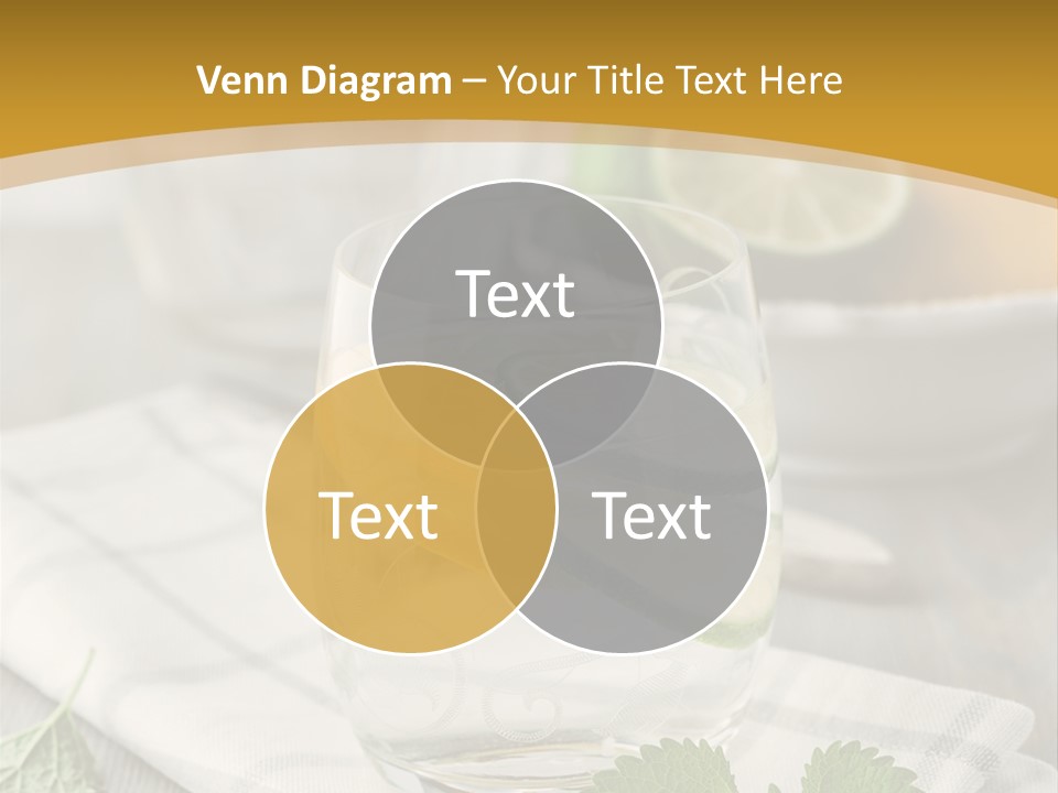 Cold Drink Close Up Lemon Slices PowerPoint Template