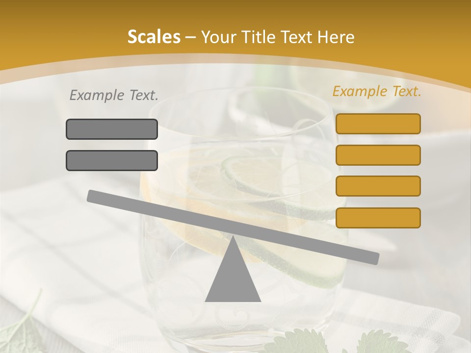 Cold Drink Close Up Lemon Slices PowerPoint Template