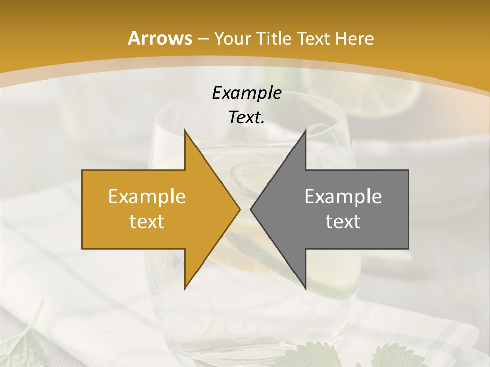 Cold Drink Close Up Lemon Slices PowerPoint Template