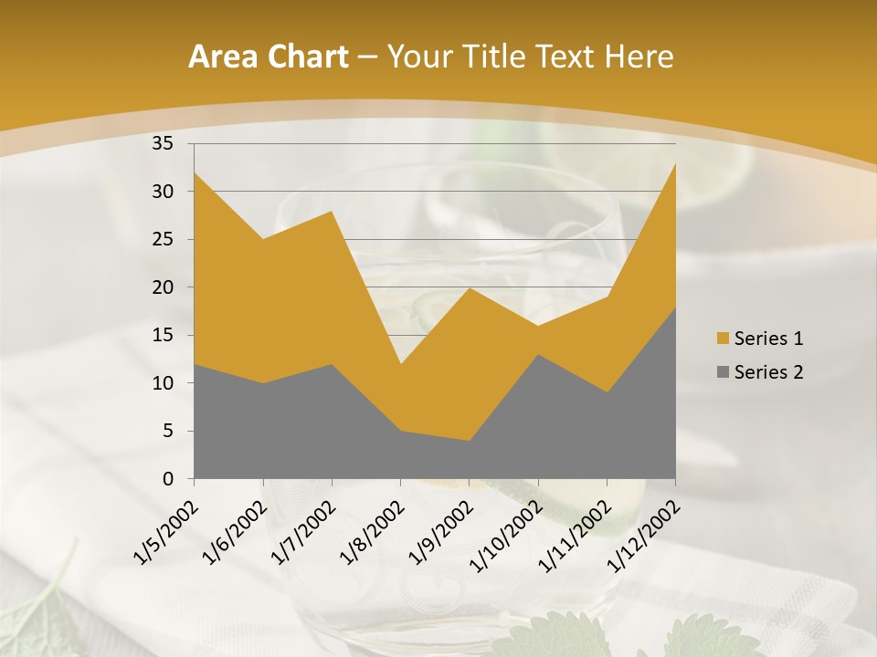 Cold Drink Close Up Lemon Slices PowerPoint Template