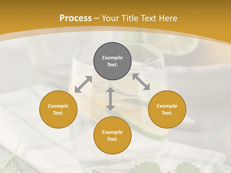 Cold Drink Close Up Lemon Slices PowerPoint Template