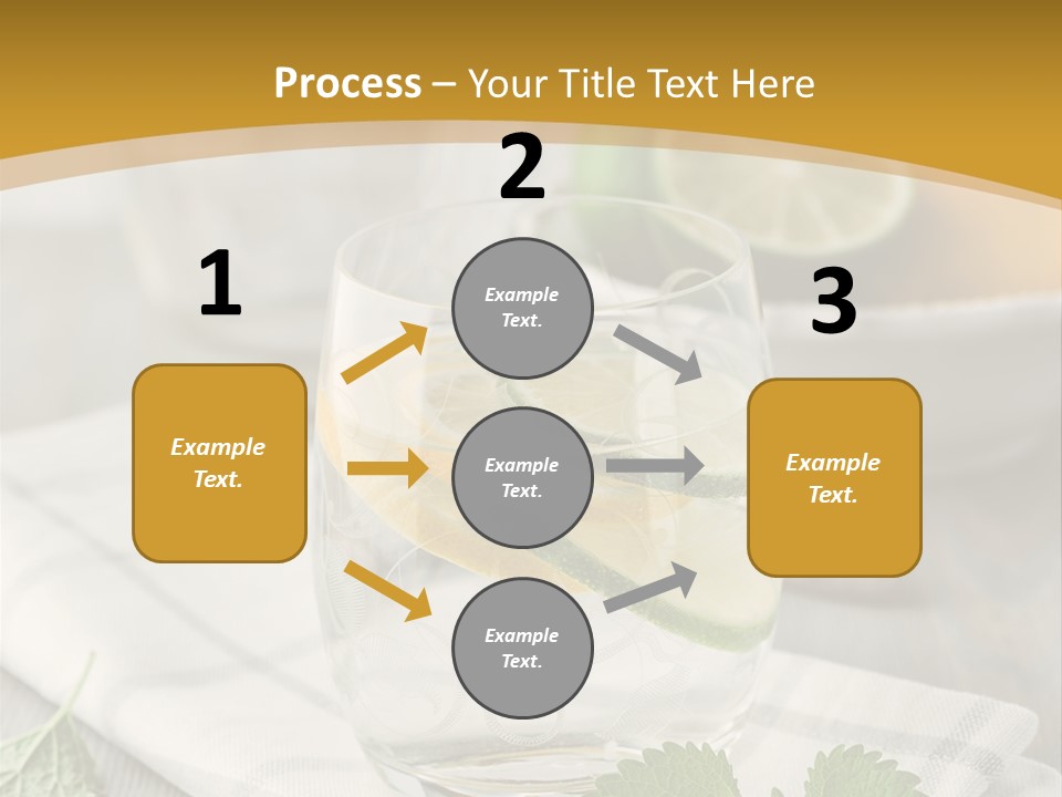 Cold Drink Close Up Lemon Slices PowerPoint Template