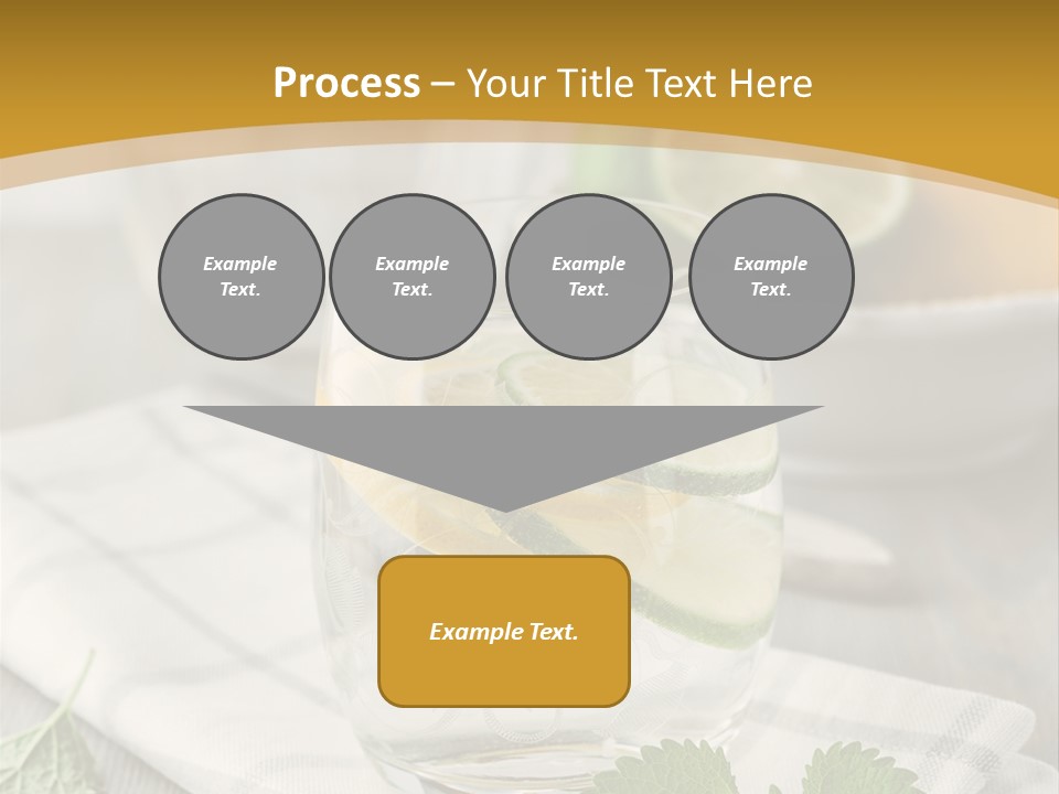 Cold Drink Close Up Lemon Slices PowerPoint Template