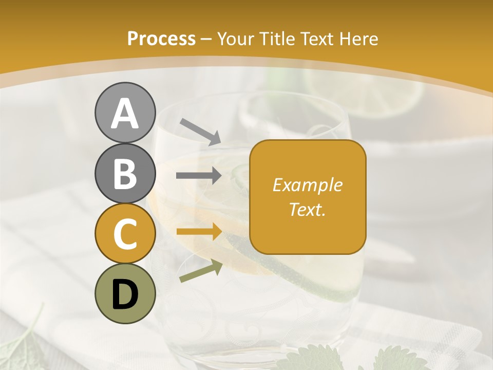 Cold Drink Close Up Lemon Slices PowerPoint Template