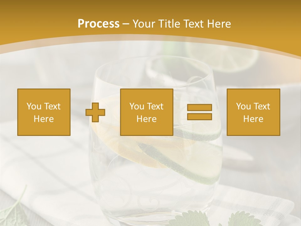 Cold Drink Close Up Lemon Slices PowerPoint Template