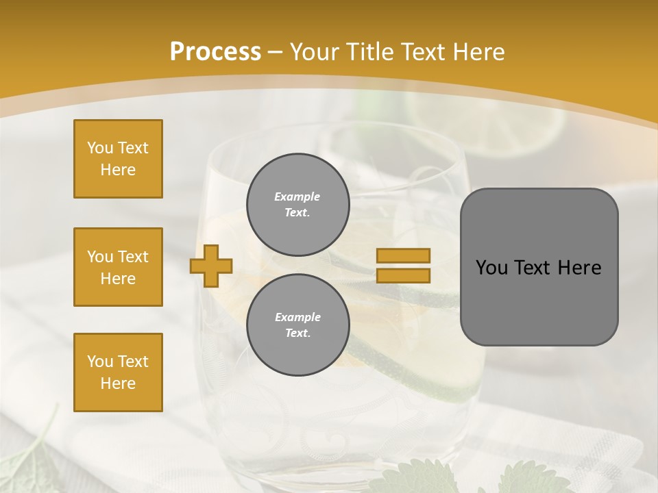 Cold Drink Close Up Lemon Slices PowerPoint Template