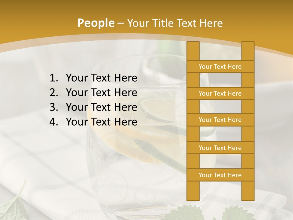 Cold Drink Close Up Lemon Slices PowerPoint Template