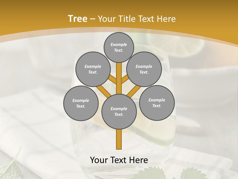 Cold Drink Close Up Lemon Slices PowerPoint Template