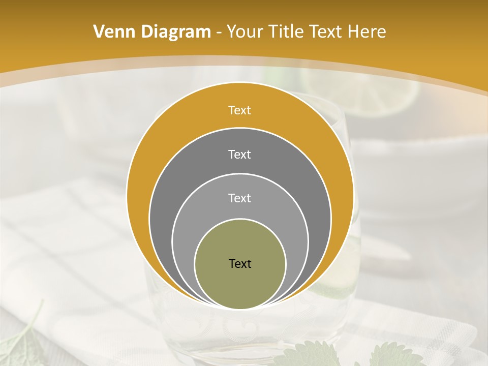 Cold Drink Close Up Lemon Slices PowerPoint Template