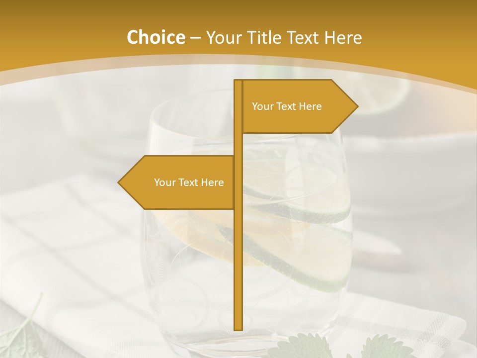 Cold Drink Close Up Lemon Slices PowerPoint Template