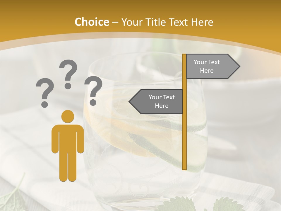 Cold Drink Close Up Lemon Slices PowerPoint Template