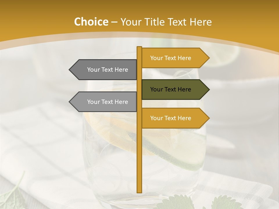 Cold Drink Close Up Lemon Slices PowerPoint Template