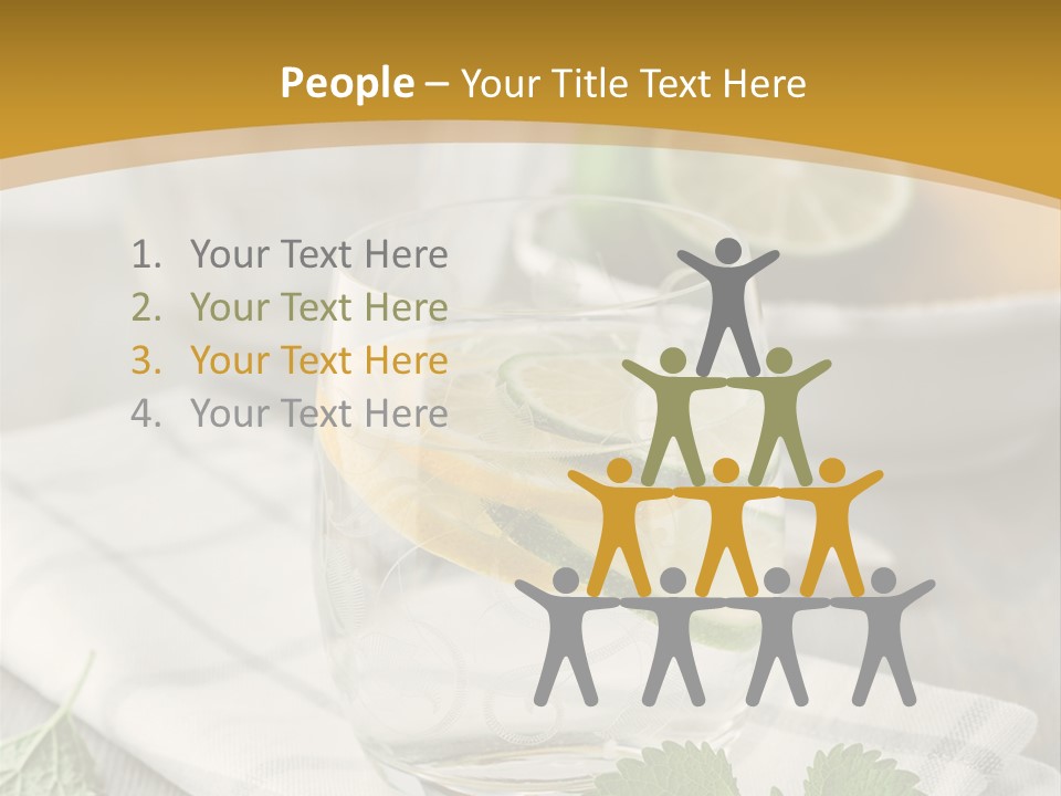 Cold Drink Close Up Lemon Slices PowerPoint Template