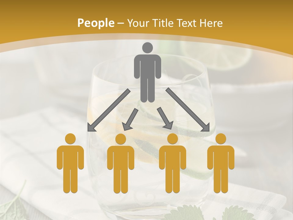 Cold Drink Close Up Lemon Slices PowerPoint Template