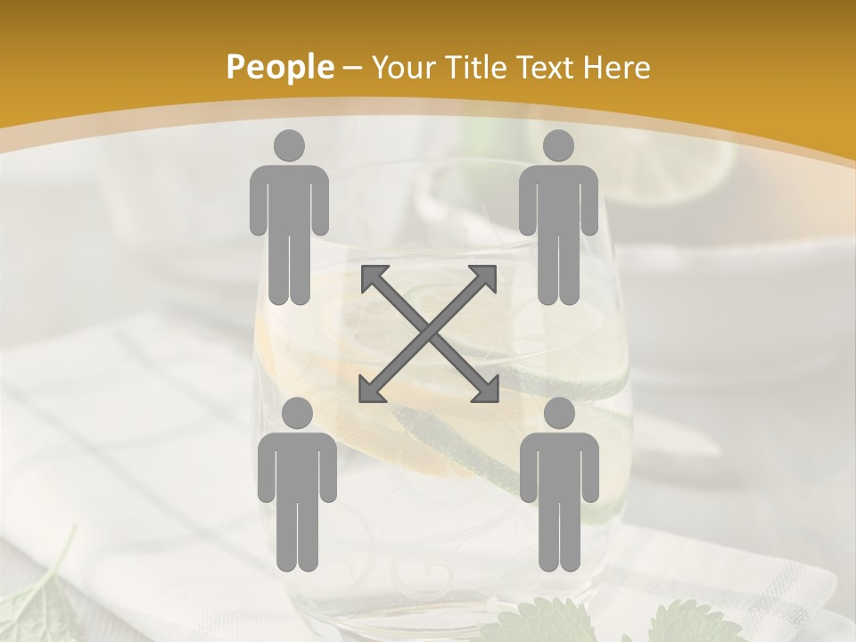 Cold Drink Close Up Lemon Slices PowerPoint Template