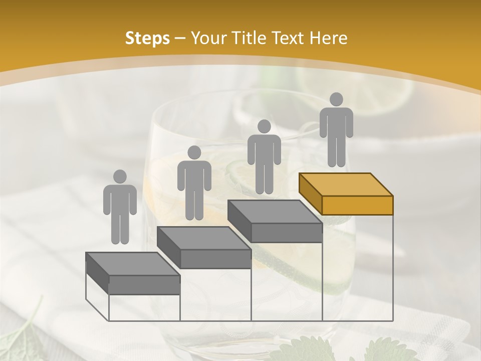 Cold Drink Close Up Lemon Slices PowerPoint Template